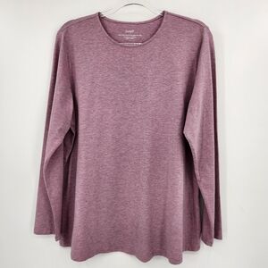 J. Jill PureJill Pima Stretch Cotton Shirttail Tee Womens Size Large Light Plum